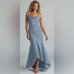 Azazie Summer Dusty Blue Mermaid Dress for Weddings